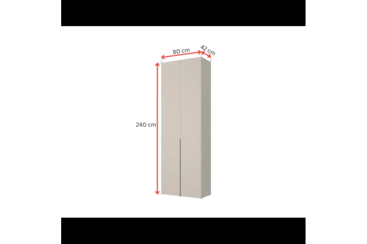 Drehtürenschrank LUMA 80 - Kaschmir