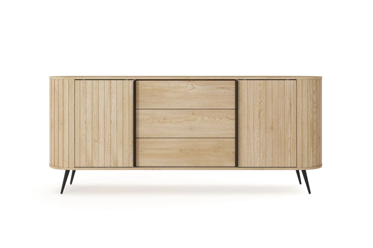 Kommode NOLI 196 mit abgerundeten Seiten – Sideboard Eiche