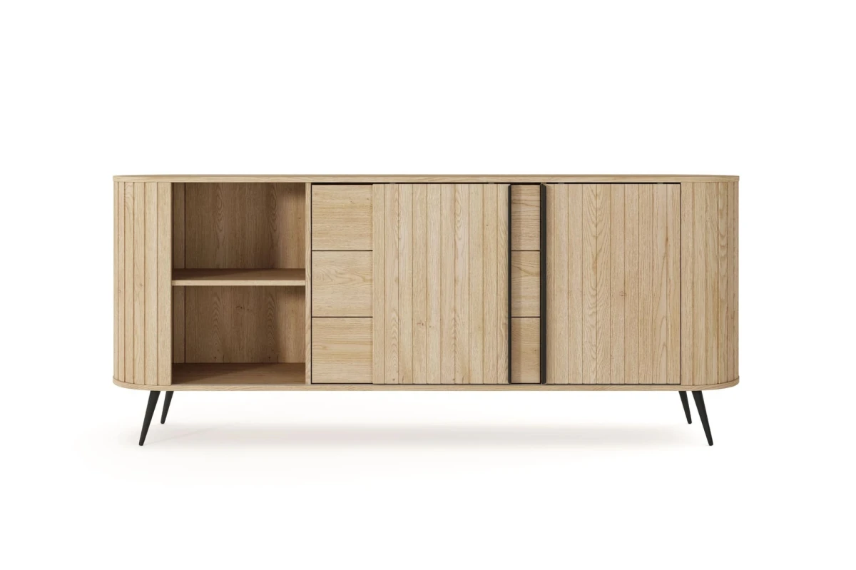 Kommode NOLI 196 mit abgerundeten Seiten – Sideboard Eiche