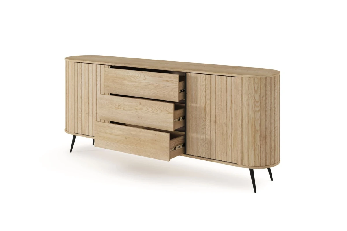 Kommode NOLI 196 mit abgerundeten Seiten – Sideboard Eiche