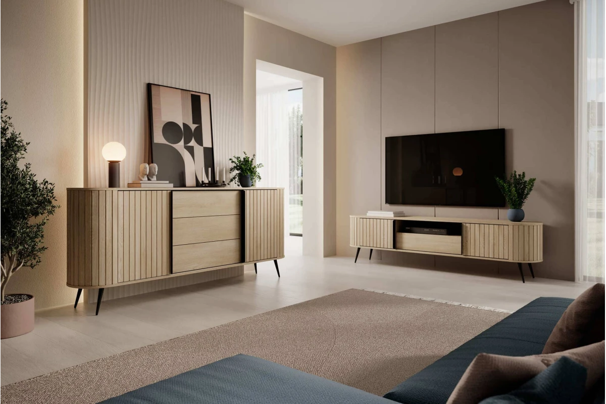 Kommode NOLI 196 mit abgerundeten Seiten – Sideboard Eiche