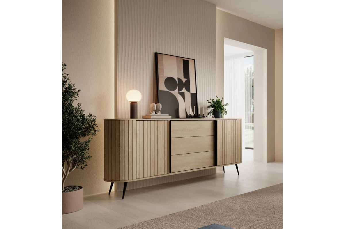 Kommode NOLI 196 mit abgerundeten Seiten – Sideboard Eiche
