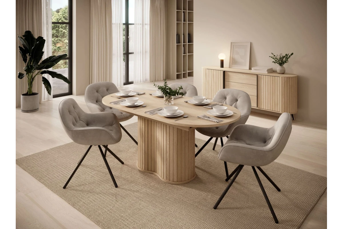 Ausziehbarer Esstisch NOLI – Eiche Cremona