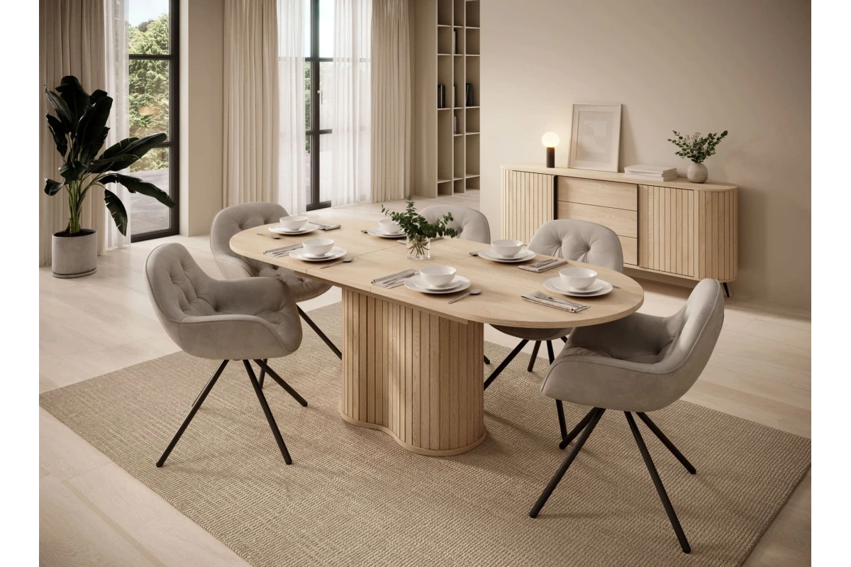 Ausziehbarer Esstisch NOLI – Eiche Cremona