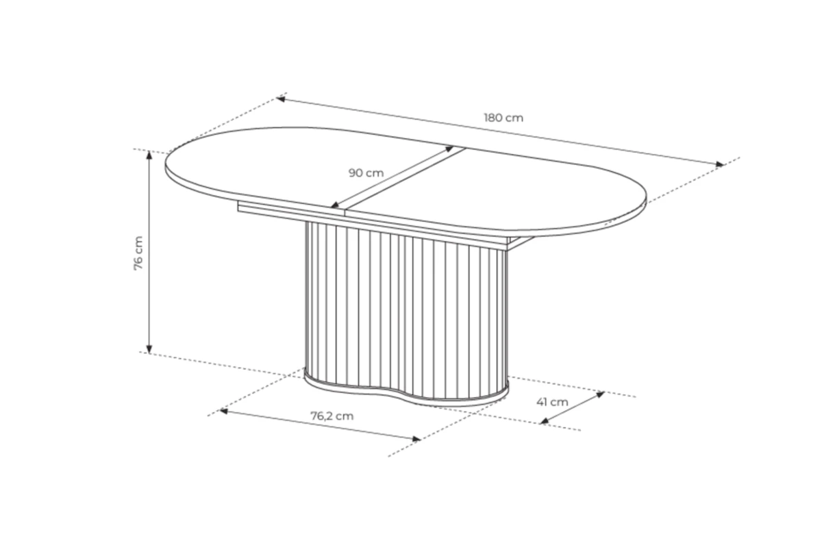 Ausziehbarer Esstisch NOLI – Eiche Cremona