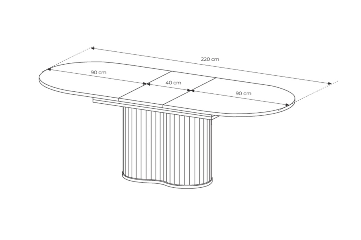 Ausziehbarer Esstisch NOLI – Eiche Cremona