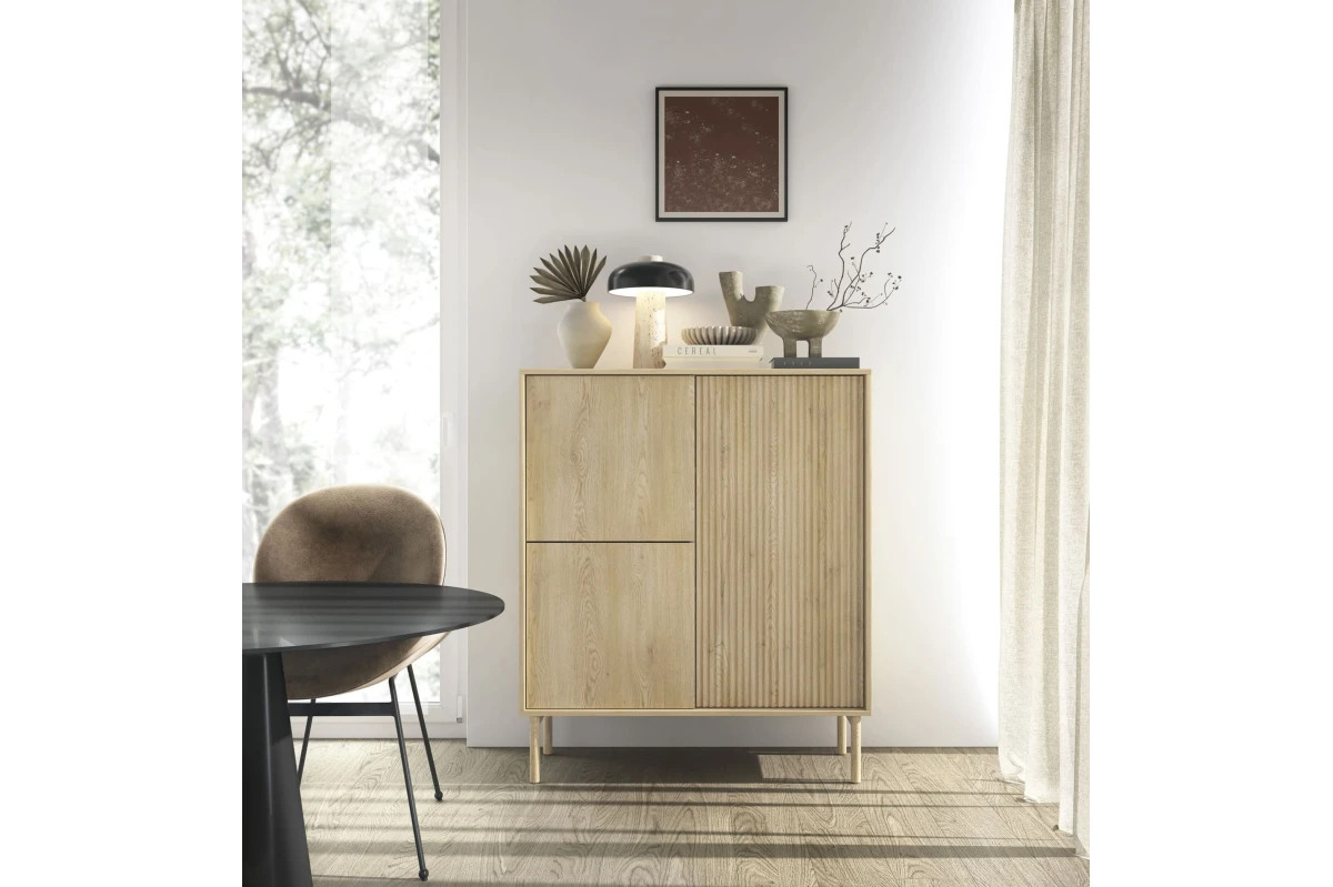 Hohe Kommode TAMI 3D – Eiche Cremona