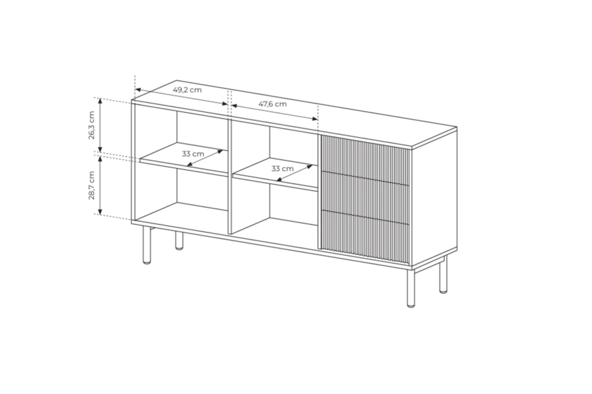Kommode TAMI 153 2D3S – Eiche Cremona