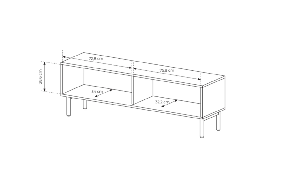 TV-Tisch TAMI 153 2D – Eiche Cremona