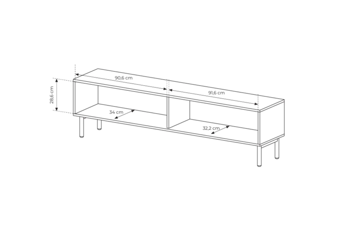 TV-Tisch TAMI 187 2D – Eiche Cremona