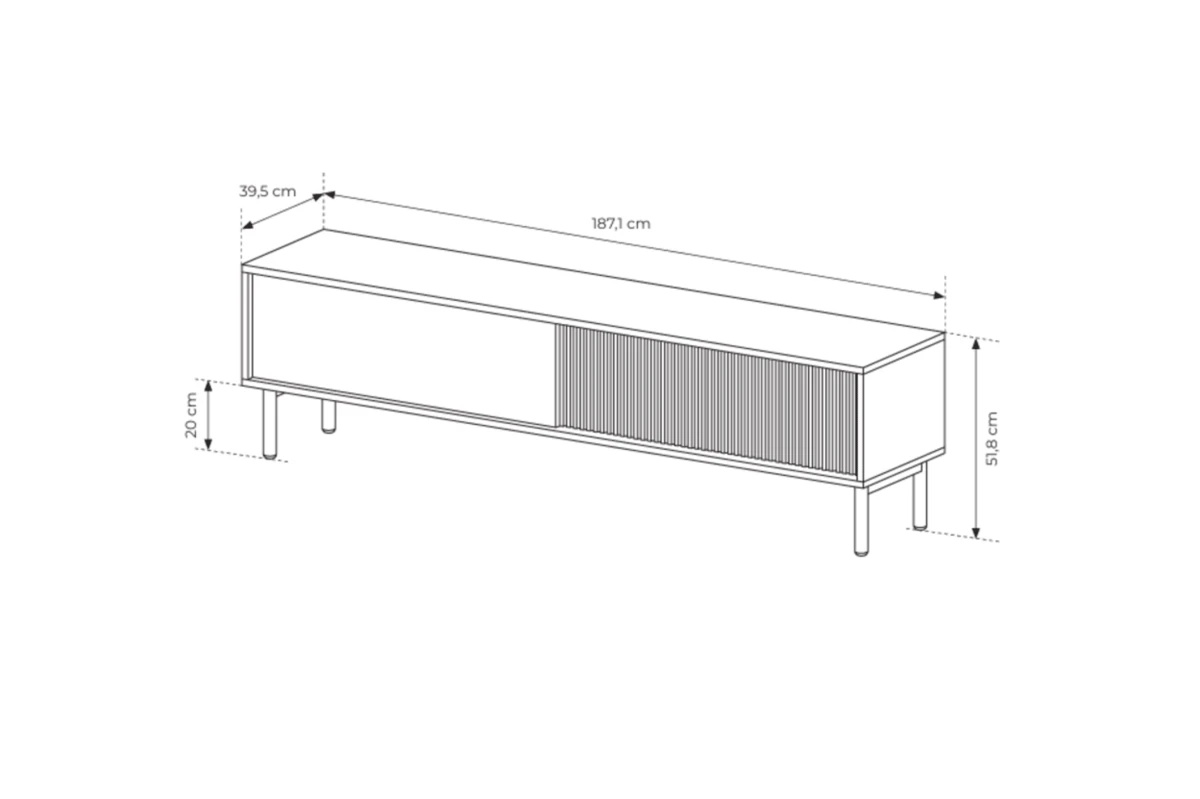 TV-Tisch TAMI 187 2D – Eiche Cremona