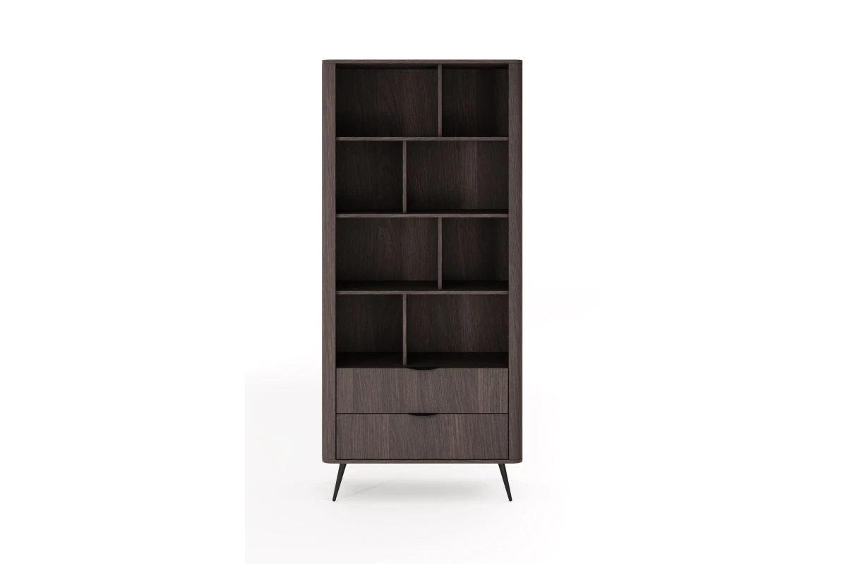 Regal 2S LARON – Schwarz + Eiche Dunin