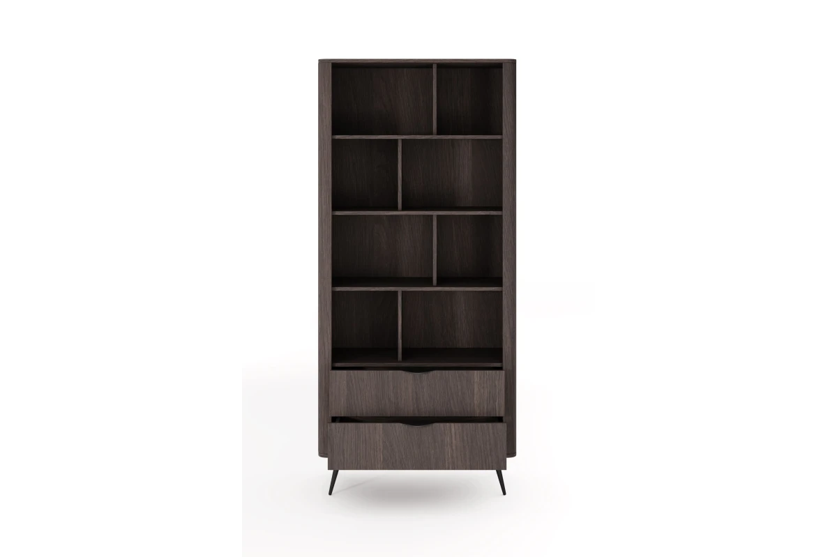 Regal 2S LARON – Schwarz + Eiche Dunin