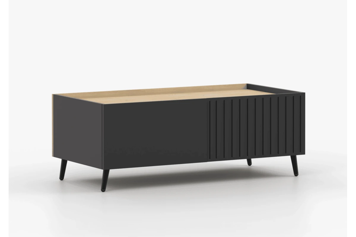 Couchtisch AUREO – Schwarz + Eiche Cremona