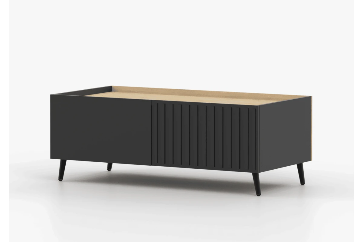 Couchtisch AUREO – Schwarz + Eiche Cremona