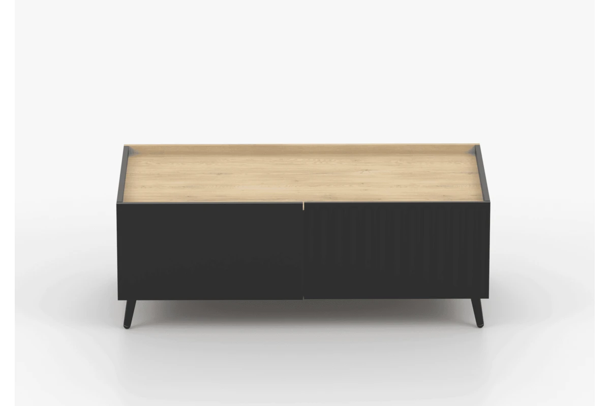 Couchtisch AUREO – Schwarz + Eiche Cremona