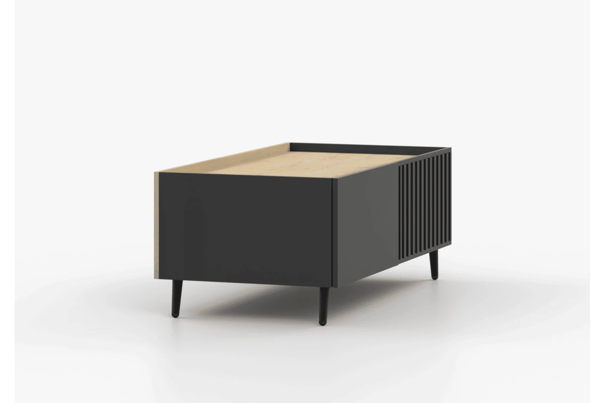Couchtisch AUREO – Schwarz + Eiche Cremona