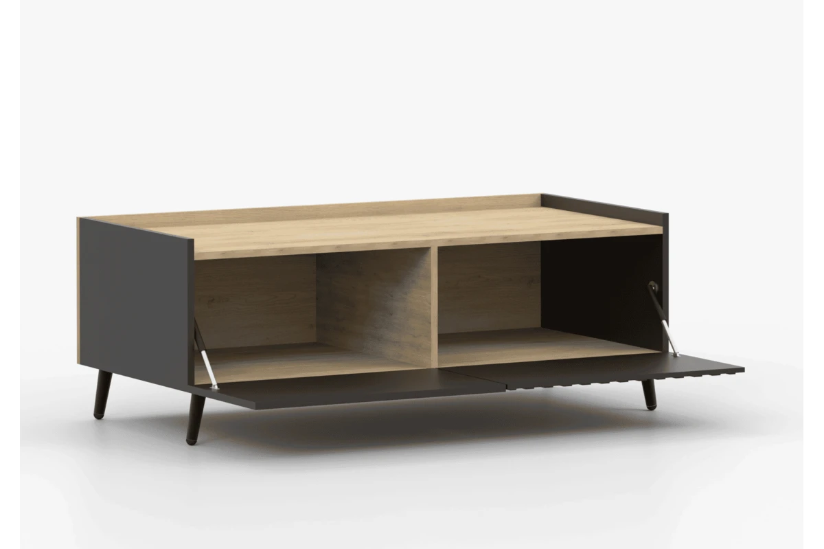 Couchtisch AUREO – Schwarz + Eiche Cremona