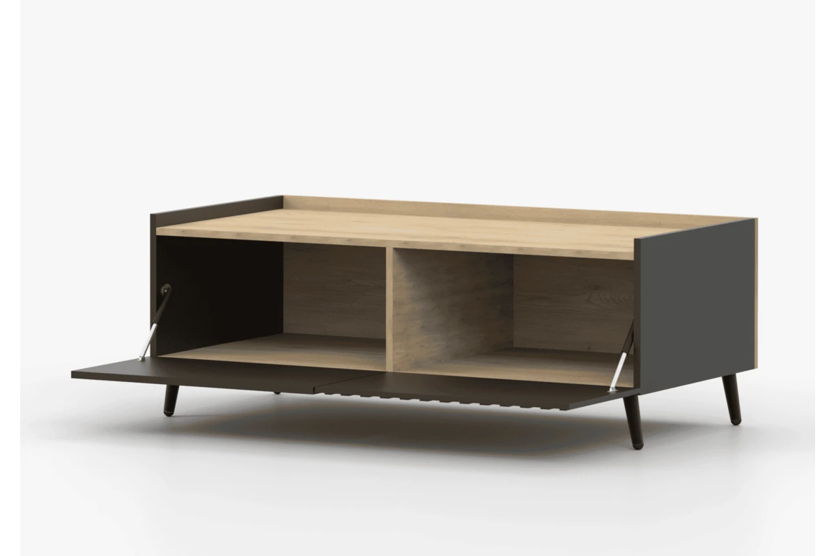 Couchtisch AUREO – Schwarz + Eiche Cremona