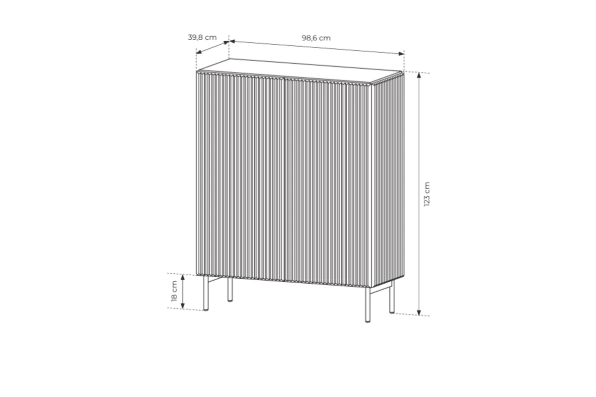 Hohe Kommode NORI 2D