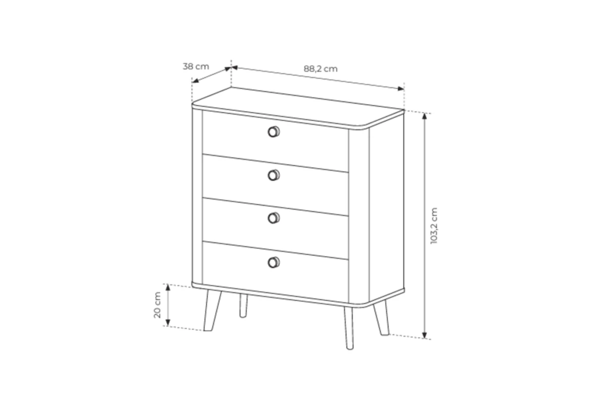 Kommode 88 4S ARVI – Eiche Barista
