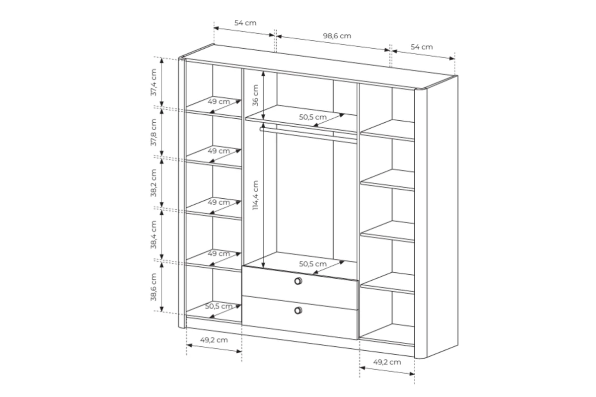 Kleiderschrank ARVI – Eiche Barista