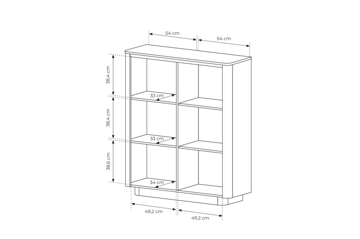 Hohe Kommode 2D TARO – Tiefschwarz + Eiche Cremona