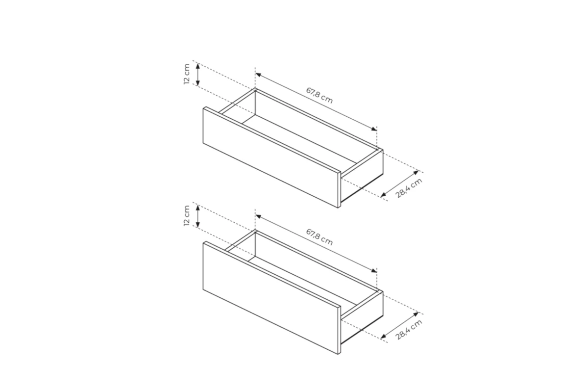 Kommode 163 6s TARO – Tiefschwarz + Eiche Cremona