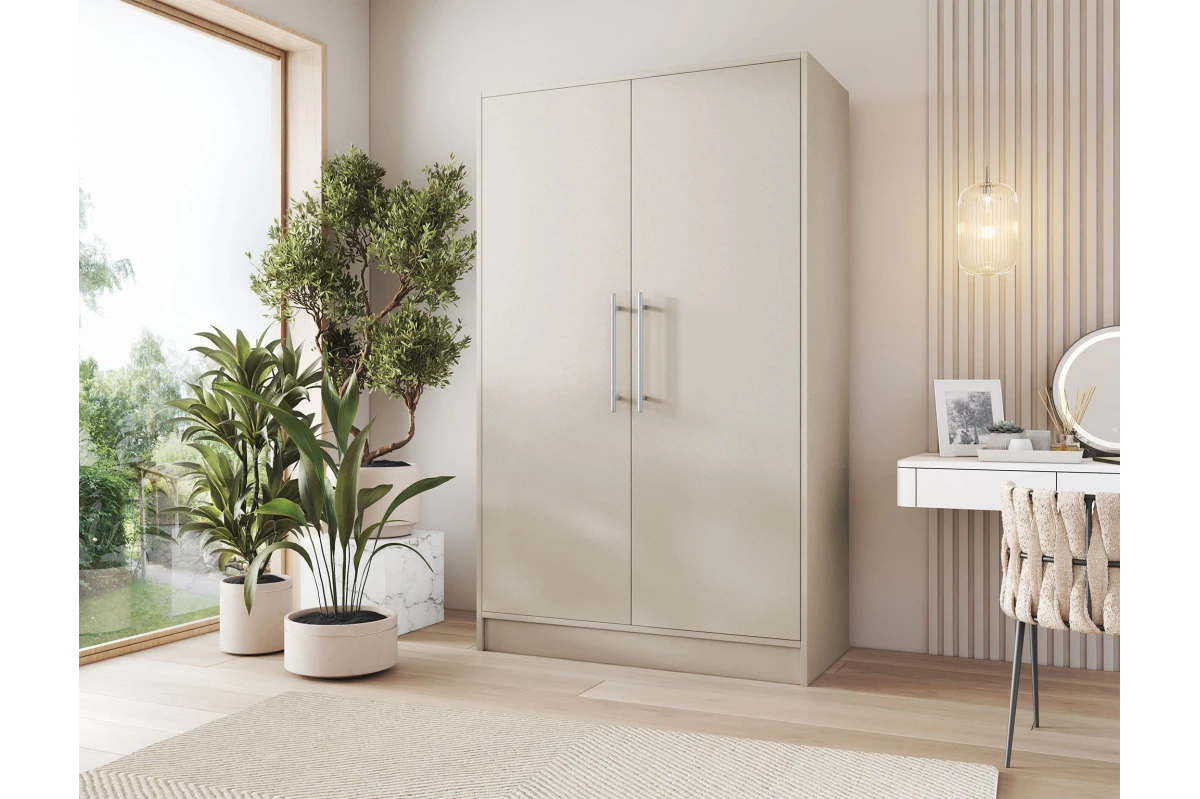 Drehtürenschrank KAVIRA 120 - Kleiderschrank in Kaschmir 120 cm
