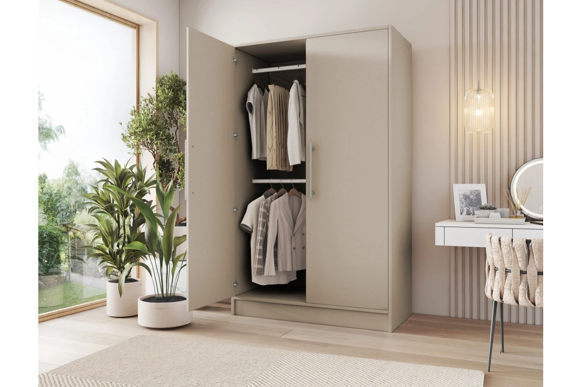 Drehtürenschrank KAVIRA 120 - Kleiderschrank in Kaschmir 120 cm