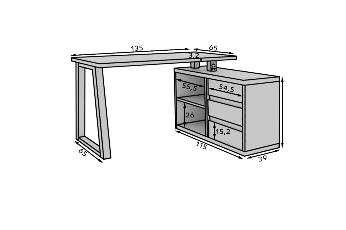 Eckschreibtisch Lunaris