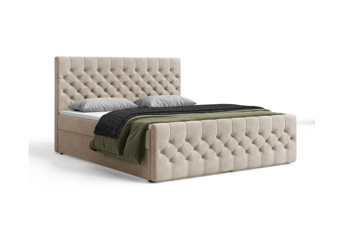 Chesterfield Boxspringbett 12 – mit Bettkasten und Topper