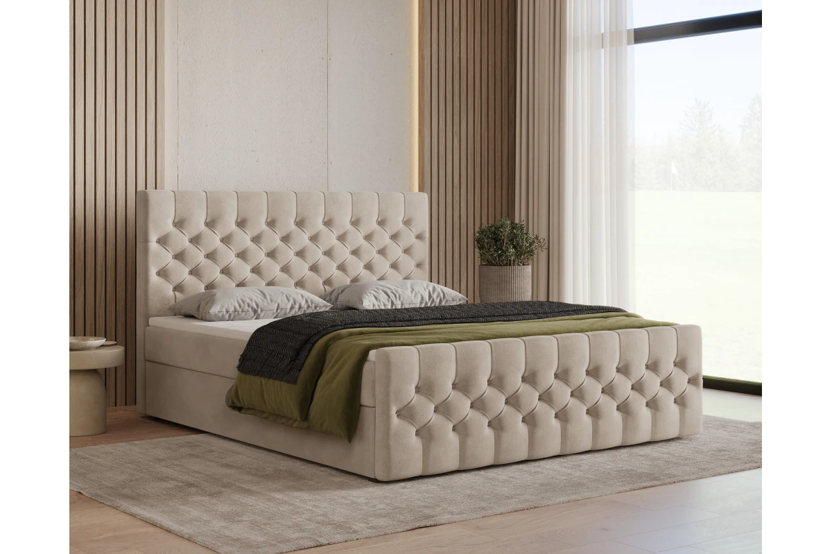 Chesterfield Boxspringbett 12 – mit Bettkasten und Topper