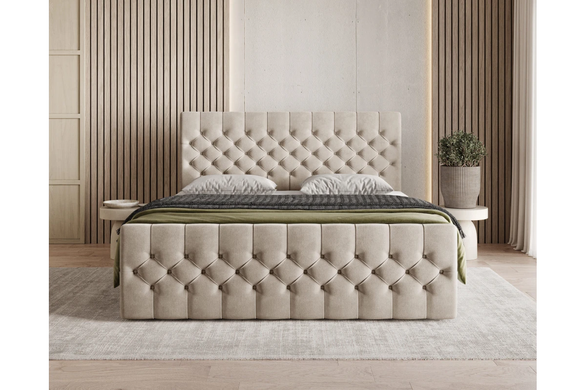 Chesterfield Boxspringbett 12 – mit Bettkasten und Topper