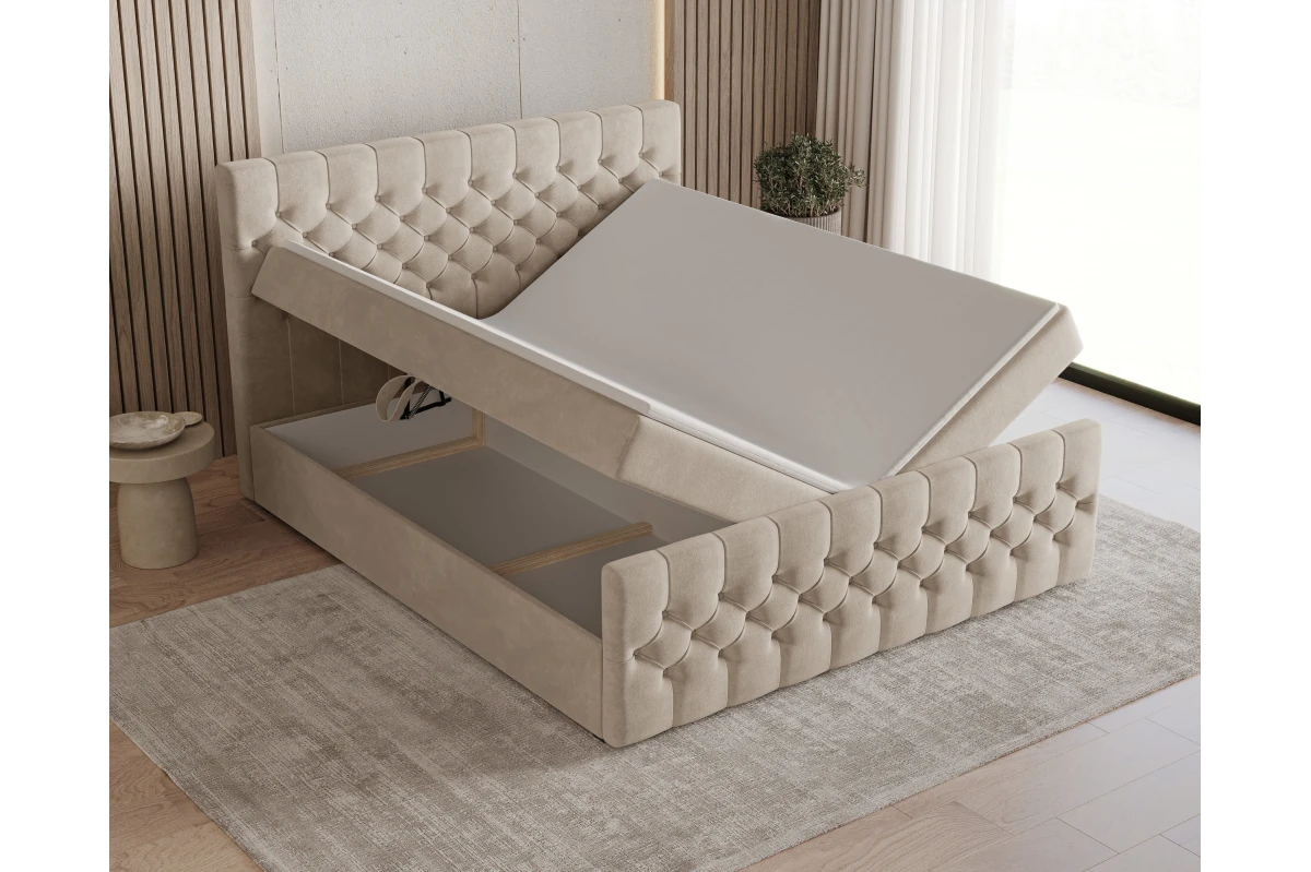 Chesterfield Boxspringbett 12 – mit Bettkasten und Topper