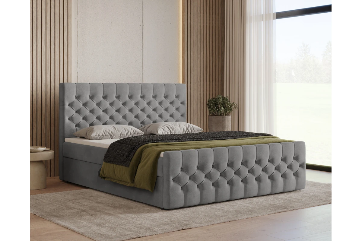 Chesterfield Boxspringbett 12 – mit Bettkasten und Topper