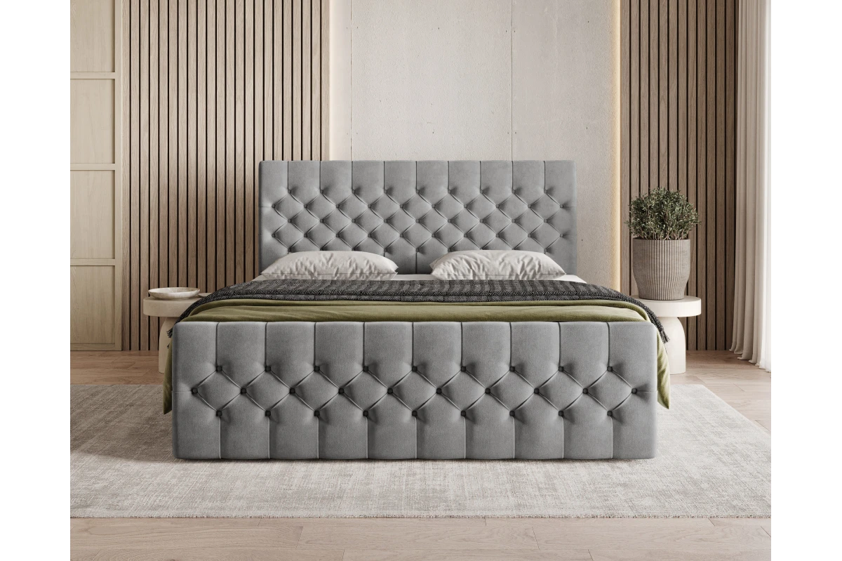 Chesterfield Boxspringbett 12 – mit Bettkasten und Topper