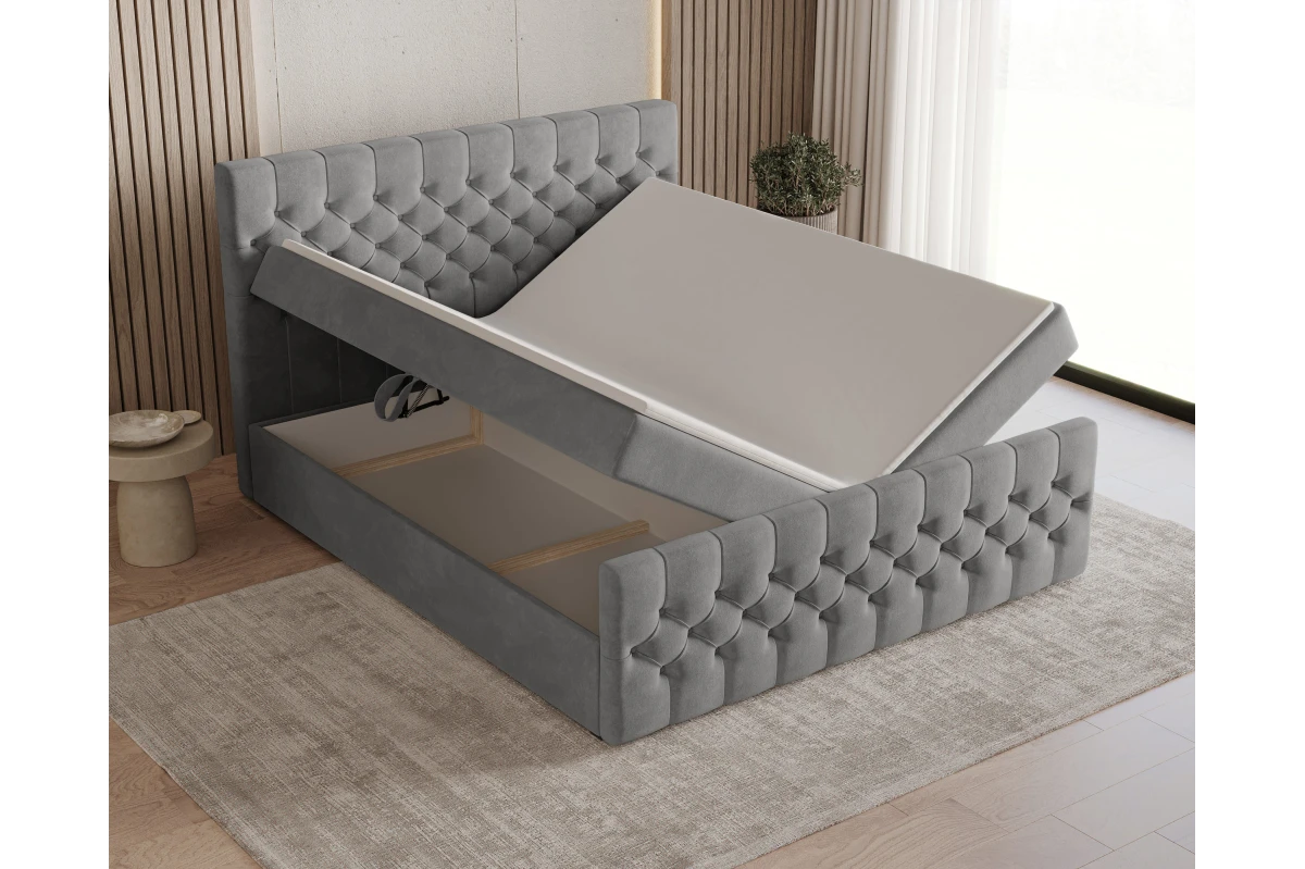 Chesterfield Boxspringbett 12 – mit Bettkasten und Topper