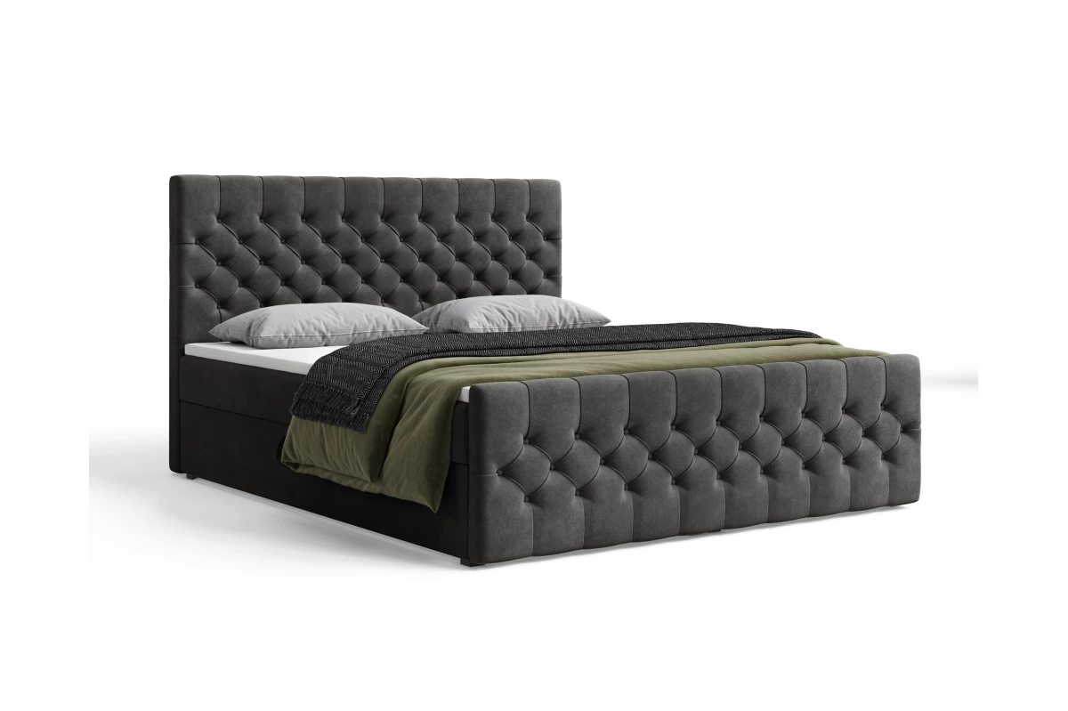 Chesterfield Boxspringbett 12 – mit Bettkasten und Topper