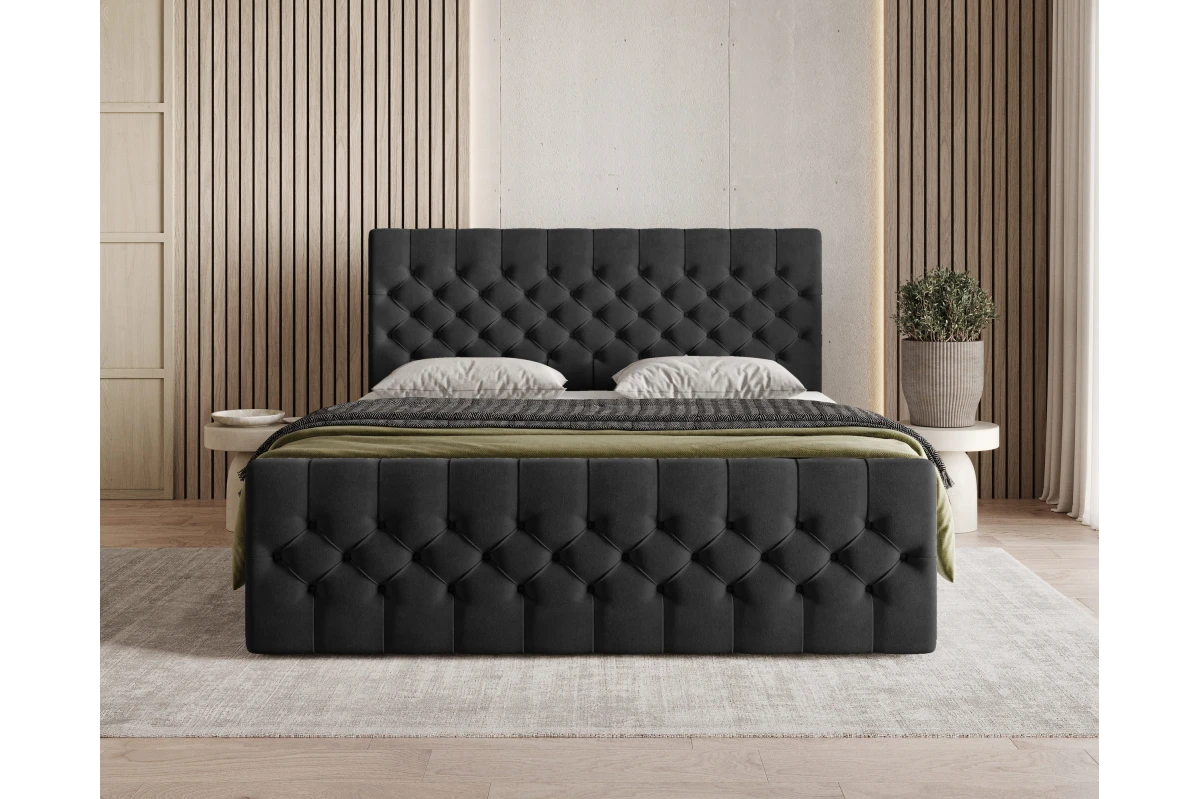 Chesterfield Boxspringbett 12 – mit Bettkasten und Topper