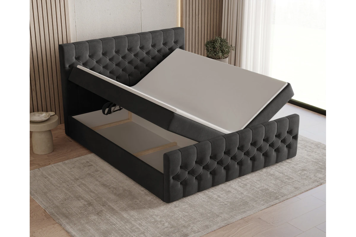 Chesterfield Boxspringbett 12 – mit Bettkasten und Topper