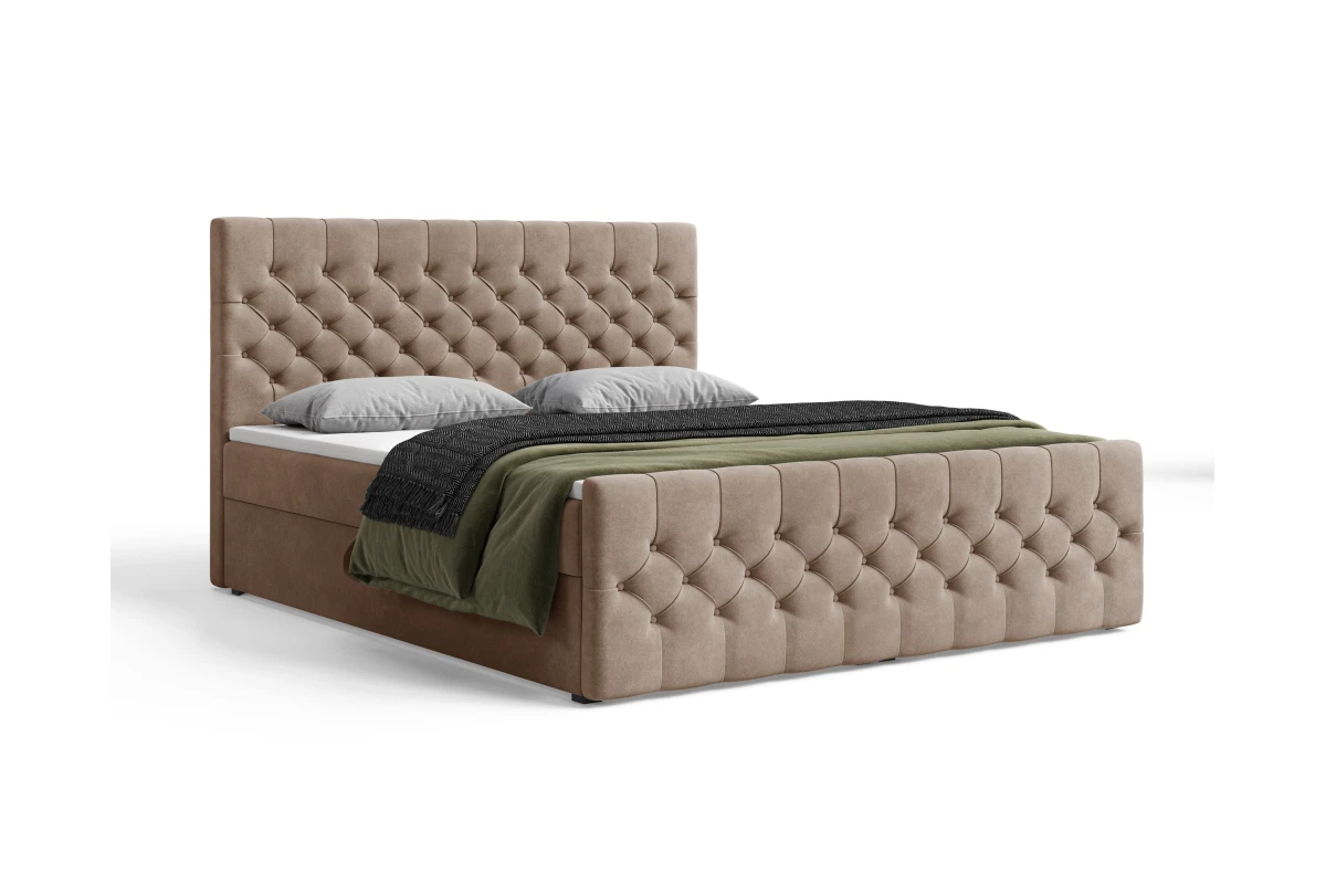 Chesterfield Boxspringbett 12 – mit Bettkasten und Topper