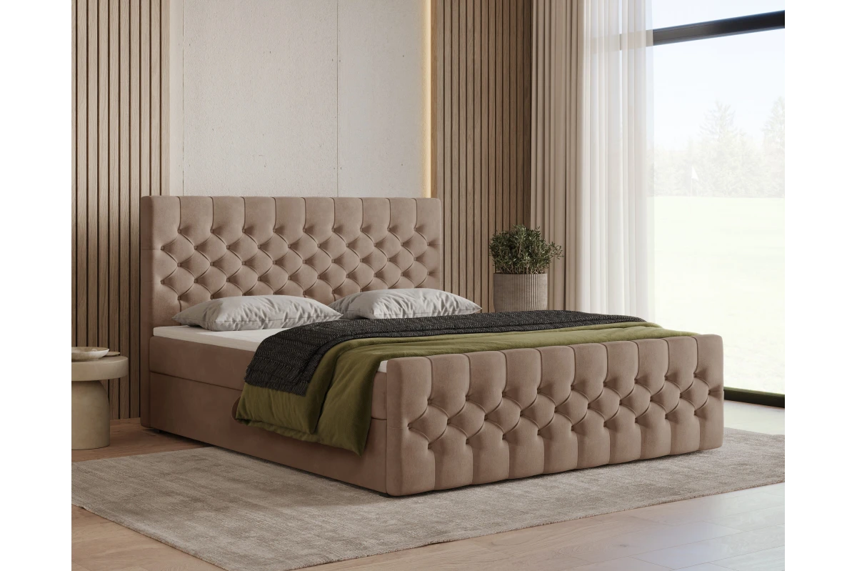 Chesterfield Boxspringbett 12 – mit Bettkasten und Topper