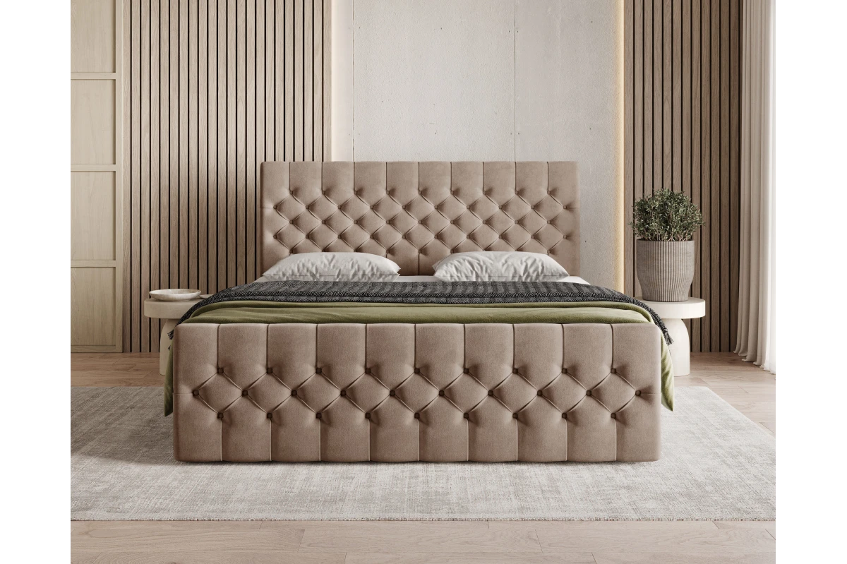 Chesterfield Boxspringbett 12 – mit Bettkasten und Topper