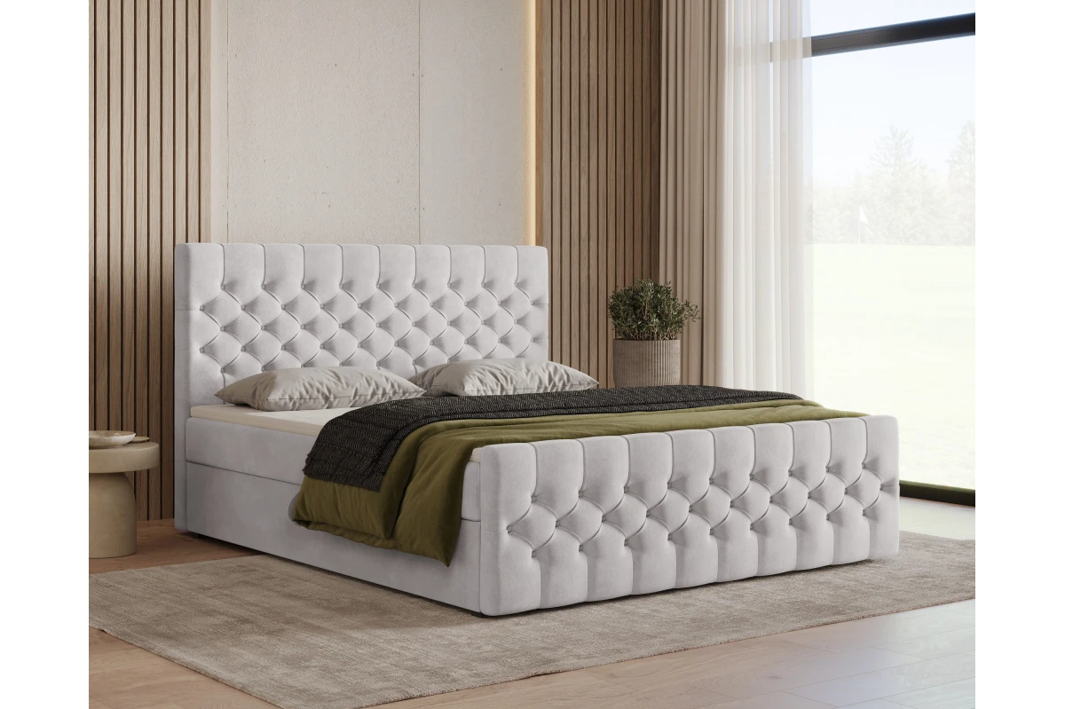 Chesterfield Boxspringbett 12 – mit Bettkasten und Topper