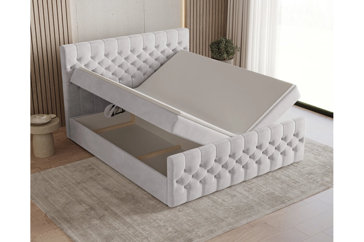Chesterfield Boxspringbett 12 – mit Bettkasten und Topper