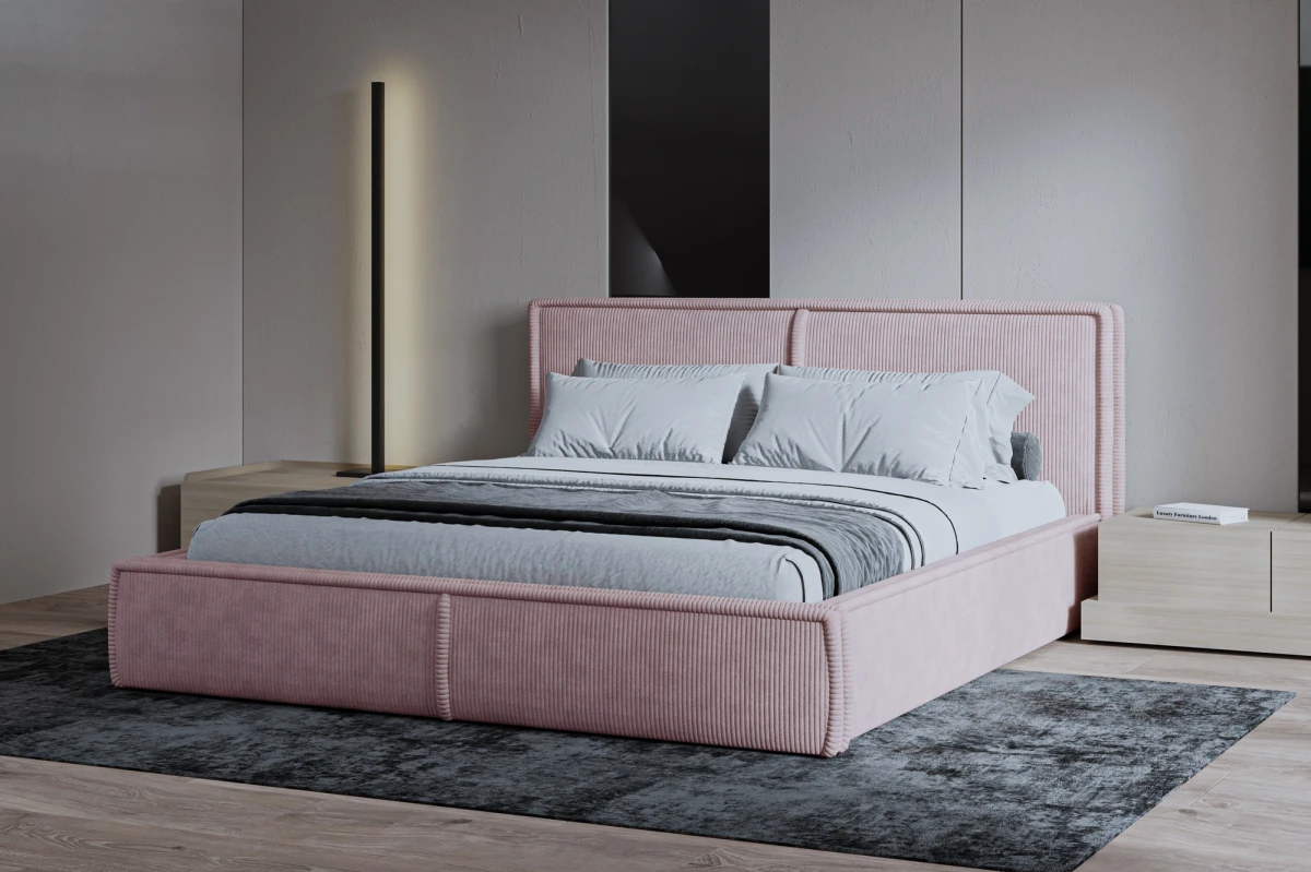 Polsterbett 140x200 - Bett 04 - Beige (Poso 02)