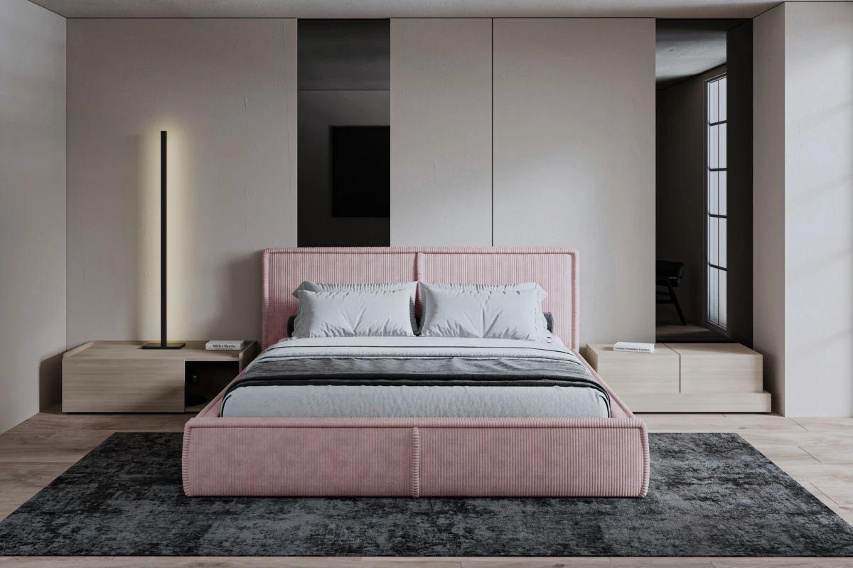 Polsterbett 140x200 - Bett 04 - Beige (Poso 02)