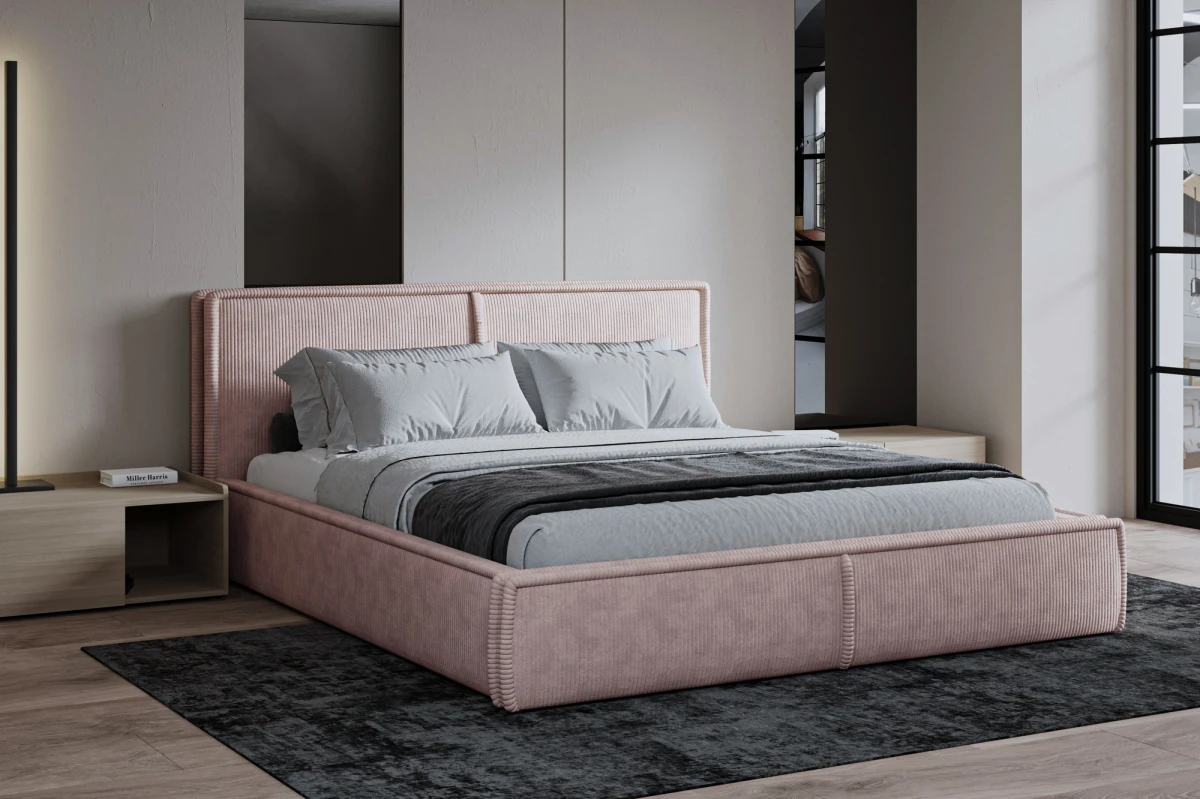 Polsterbett 140x200 - Bett 04 - Creme (Poso 100)