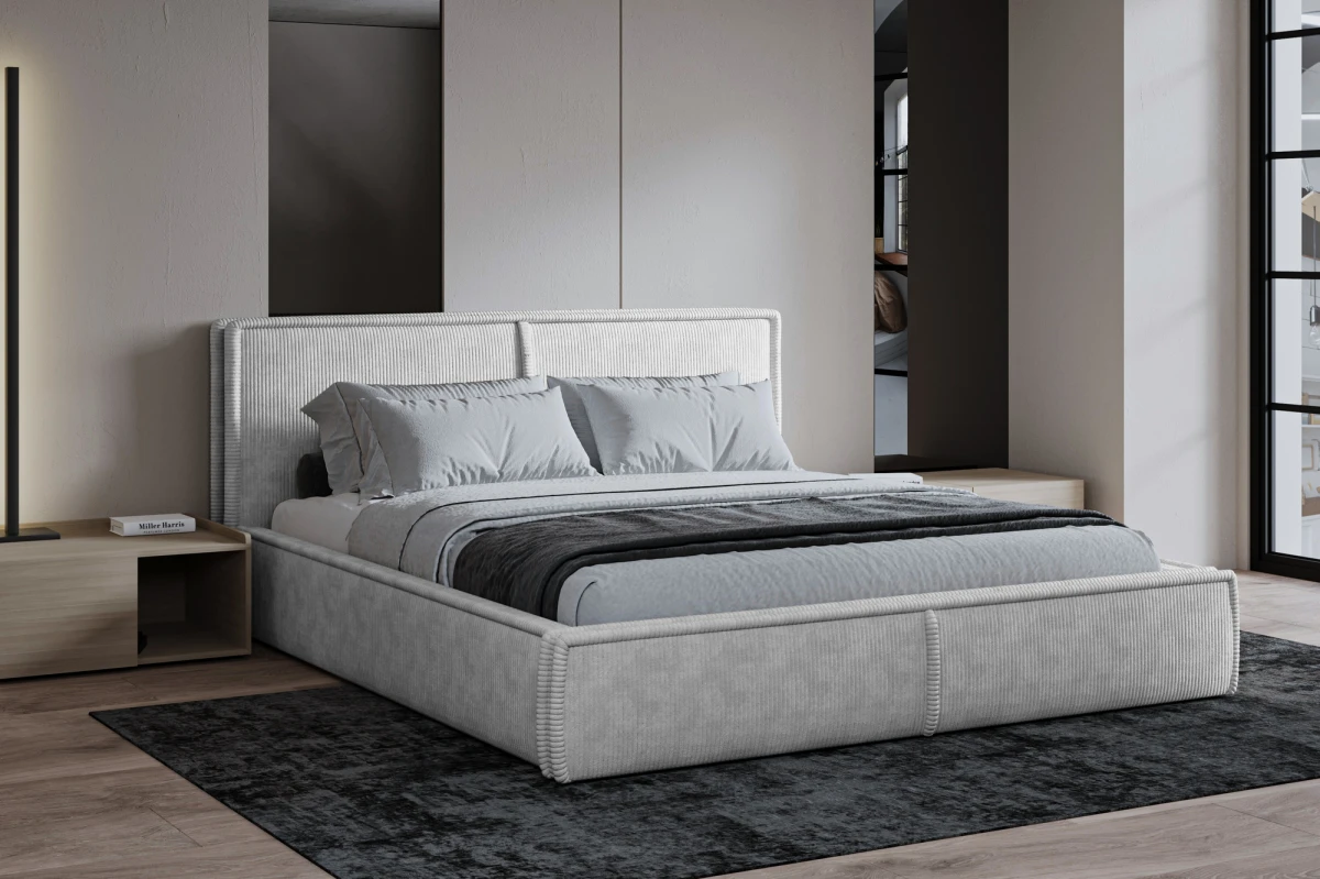 Polsterbett 140x200 - Bett 04 - Beige (Poso 02)